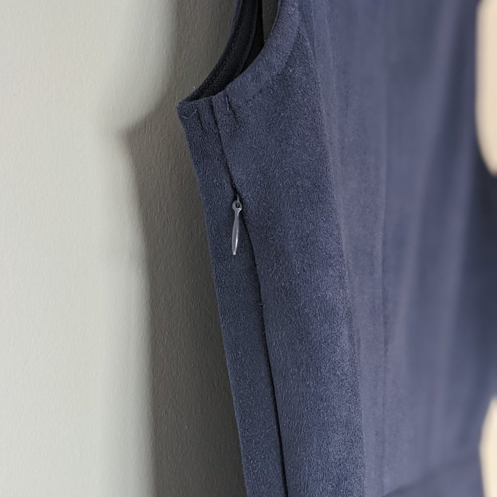 Devoted Luxury Apparel Blue Faux Suede Dress EUC